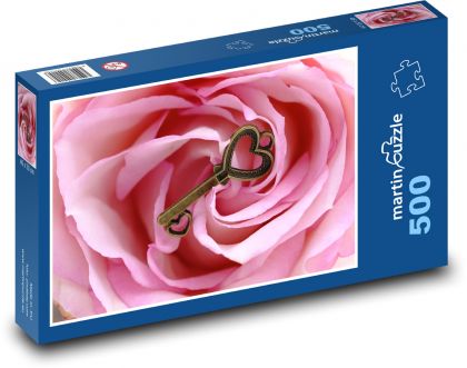 Kľúč - srdce, milovať - Puzzle 500 dielikov, rozmer 46x30 cm 