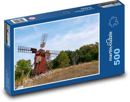 Větrný mlýn - příroda, les - puzzle 500 dílků