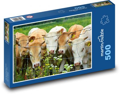 Krava - dobytok, zviera - Puzzle 500 dielikov, rozmer 46x30 cm 