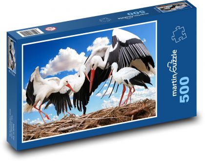 Stork - nest, bird - Puzzle of 500 pieces, size 46x30 cm 