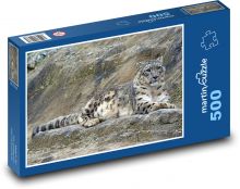 Leopard - irbis, dravec Puzzle 500 dílků - 46 x 30 cm