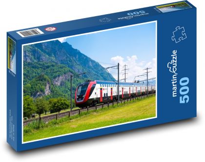 Švýcarské federální dráhy - vlak - Puzzle 500 dílků, rozměr 46x30 cm