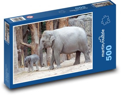Slon - mládě, slůně - Puzzle 500 dílků, rozměr 46x30 cm