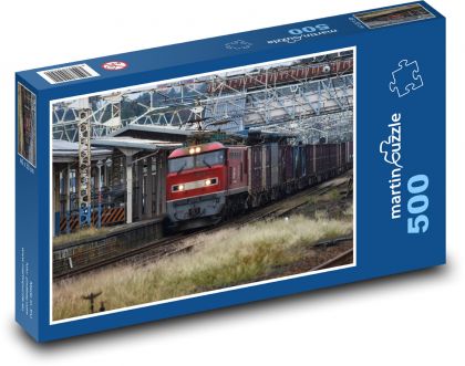 Train station - freight train - Puzzle of 500 pieces, size 46x30 cm 