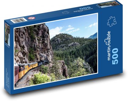 Vlak - kolejnice, železnice - Puzzle 500 dílků, rozměr 46x30 cm