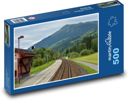 Bahnhof - Gleise, Natur - Puzzle - 500 Teile