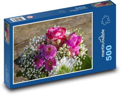 Rosenstrauß - Blumen, rosa Blumen - Puzzle - 500 Teile