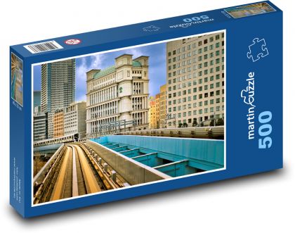 Metro - train, buildings - Puzzle of 500 pieces, size 46x30 cm 