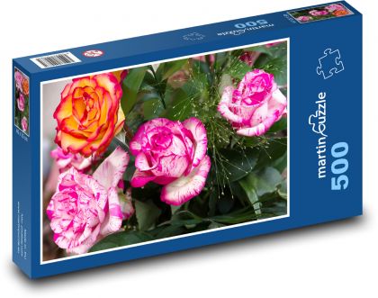 Bouquet of roses - flowers, birthday - Puzzle of 500 pieces, size 46x30 cm 