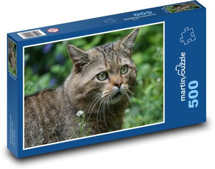 Divoká mačka - lesné zviera, dravec - Puzzle 500 dielikov, rozmer 46x30 cm 
