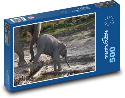 Slon - mládě, zoo - Puzzle 500 dílků, rozměr 46x30 cm