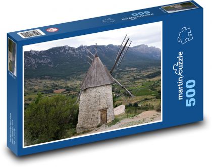 Windmühle - Natur, Berge - Puzzle - 500 Teile