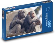 Šimpanzi - opice, zoo Puzzle 500 dílků - 46 x 30 cm