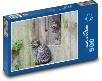 Wildcats - cubs, zoos - Puzzle of 500 pieces, size 46x30 cm 