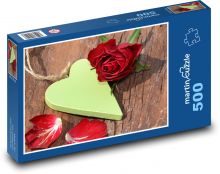 Herz - Rosen, Dekorationen Puzzle 500 Teile - 46 x 30 cm