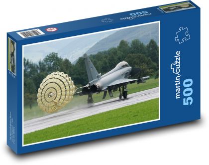 Lietadlo - stíhačka, pristátie - Puzzle 500 dielikov, rozmer 46x30 cm 