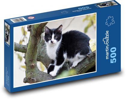 Black and white kitten - Puzzle of 500 pieces, size 46x30 cm 