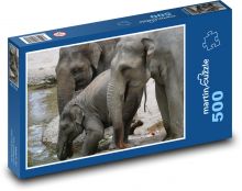 Slon - mláďa, rodina Puzzle 500 dielikov - 46 x 30 cm 