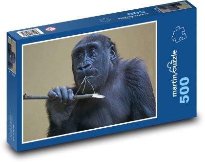 Gorila - opice, zvíře - Puzzle 500 dílků, rozměr 46x30 cm