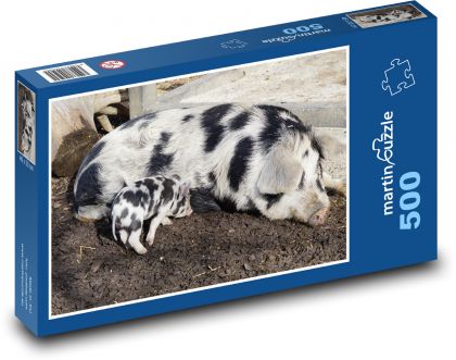 Prasa - prasiatko, domáce zviera - Puzzle 500 dielikov, rozmer 46x30 cm 