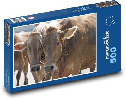 Krava - domáce zviera, farma - Puzzle 500 dielikov, rozmer 46x30 cm 