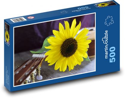 Słonecznik - kwiat, lato - Puzzle 500 elementów, rozmiar 46x30 cm