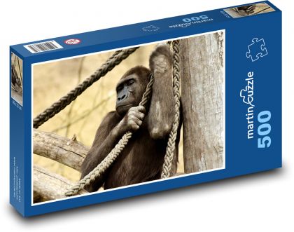 Gorilla - monkey, animal - Puzzle of 500 pieces, size 46x30 cm 