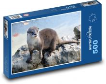 Otter - mammal, animal Puzzle of 500 pieces - 46 x 30 cm 