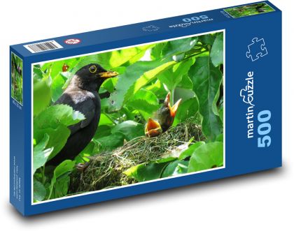 ptačí hnízdo, pták - puzzle 500 dílků