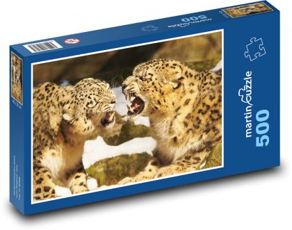 Levharti - mačka, zoo - Puzzle 500 dielikov, rozmer 46x30 cm 