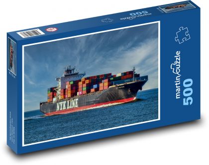Container ship - cargo, transport - Puzzle of 500 pieces, size 46x30 cm 
