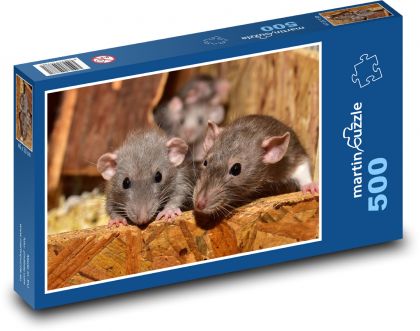 Myš - hlodavec, zvíře - Puzzle 500 dílků, rozměr 46x30 cm