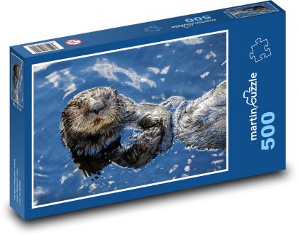 Sea otter - aquatic animal, water - Puzzle of 500 pieces, size 46x30 cm 