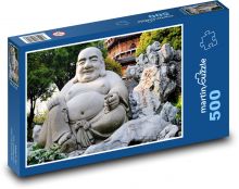 Laughing Buddha - statue, China Puzzle of 500 pieces - 46 x 30 cm 