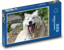 Zívající vlk - tesáky, tlama Puzzle 500 dílků - 46 x 30 cm