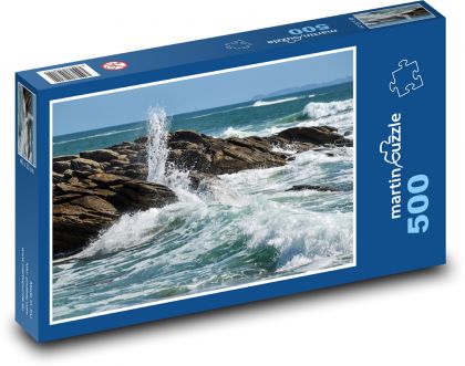 Moře - vlny, skály - Puzzle 500 dílků, rozměr 46x30 cm