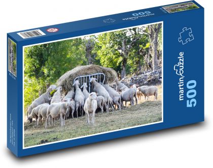 Herd of sheep - eat, countryside - Puzzle of 500 pieces, size 46x30 cm 