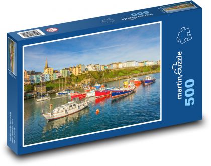 Přístav - pobřeží, lodě - puzzle 500 dílků