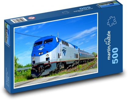 Pociąg - transport, kolej - Puzzle 500 elementów, rozmiar 46x30 cm