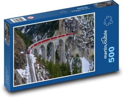 Train - bridge, viaduct - Puzzle of 500 pieces, size 46x30 cm 