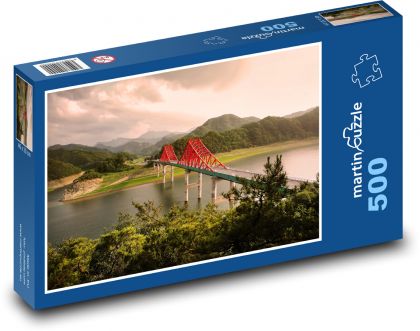 Most - silnice, řeka - puzzle 500 dílků
