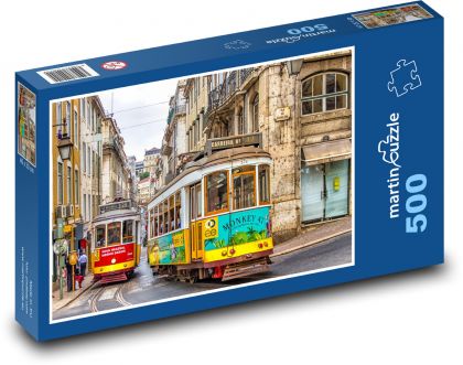 Portugalsko - Lisabon, tramvaje - Puzzle 500 dílků, rozměr 46x30 cm