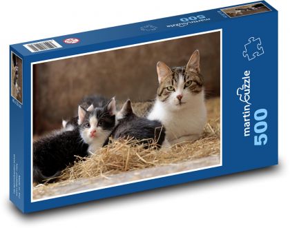 Cat - cat family - Puzzle of 500 pieces, size 46x30 cm 
