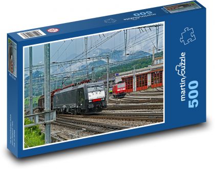 Železnice - vlaky, koleje - Puzzle 500 dílků, rozměr 46x30 cm