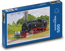 Parní lokomotiva - železnice Puzzle 500 dílků - 46 x 30 cm