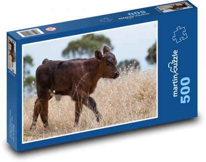 Teľa - krava, zviera - Puzzle 500 dielikov, rozmer 46x30 cm 