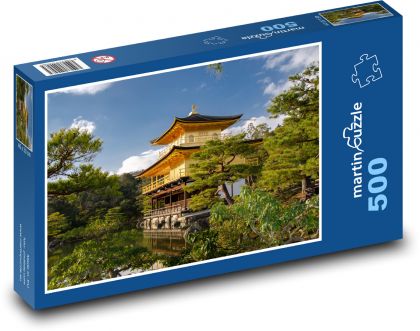 Japonsko - Kjóto, Zlatý pavilon - Puzzle 500 dílků, rozměr 46x30 cm