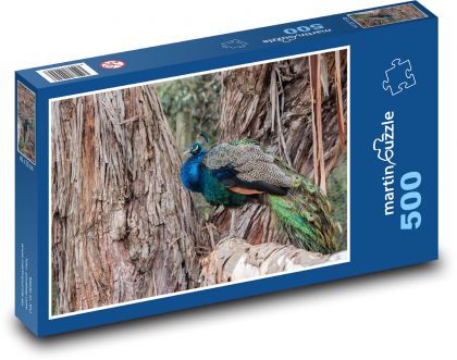 Peacock - bird, feathers - Puzzle of 500 pieces, size 46x30 cm 