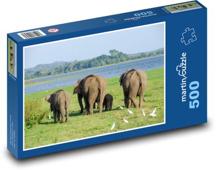 Indian elephant - Sri Lanka, animal - Puzzle of 500 pieces, size 46x30 cm 