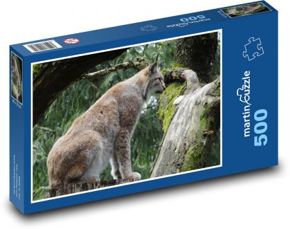 Rys - divoká kočka, zvíře - Puzzle 500 dílků, rozměr 46x30 cm